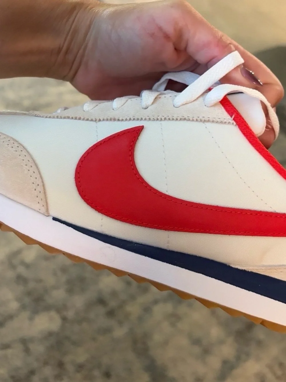 Nike Women's White & Red Low-Top Sneakers